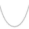 14K White Gold 3 mm Paperclip Chain Necklace, Polished