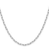 14K White Gold 3 mm Paperclip Chain Necklace, Polished
