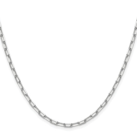 14K White Gold 3 mm Paperclip Chain Necklace, Polished