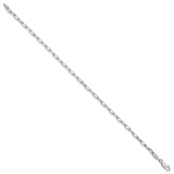 14K White Gold 3 mm Paperclip Chain Bracelet, Polished
