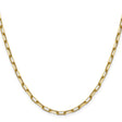 14K Yellow Gold 3.43 mm Paperclip Chain Necklace, Polished