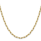 14K Yellow Gold 3.43 mm Paperclip Chain Necklace, Polished