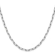 14K White Gold 3.43 mm Paperclip Chain Necklace, Polished