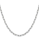 14K White Gold 3.43 mm Paperclip Chain Necklace, Polished