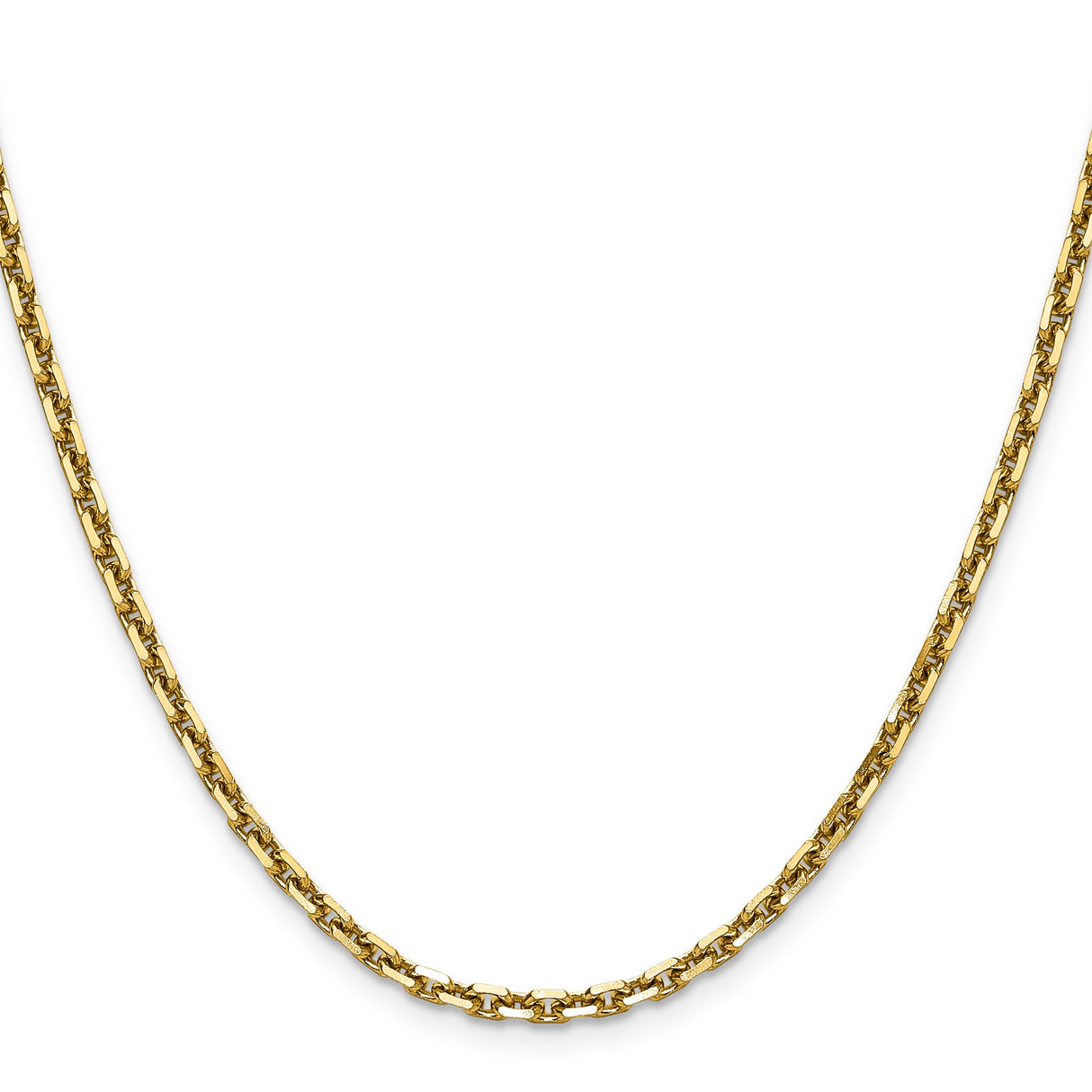 14K Yellow Gold 3.1 mm Polished Chain Necklace, Solid