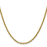 14K Yellow Gold 3.1 mm Polished Chain Necklace, Solid