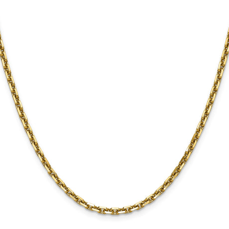 14K Yellow Gold 3.1 mm Polished Chain Necklace, Solid