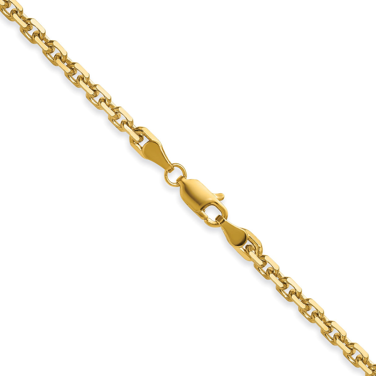 14K Yellow Gold 3.1 mm Polished Chain Necklace, Solid alternate angle