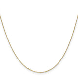 14K Yellow Gold 0.8 mm Polished Chain Necklace, Solid