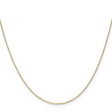14K Yellow Gold 0.8 mm Polished Chain Necklace, Solid