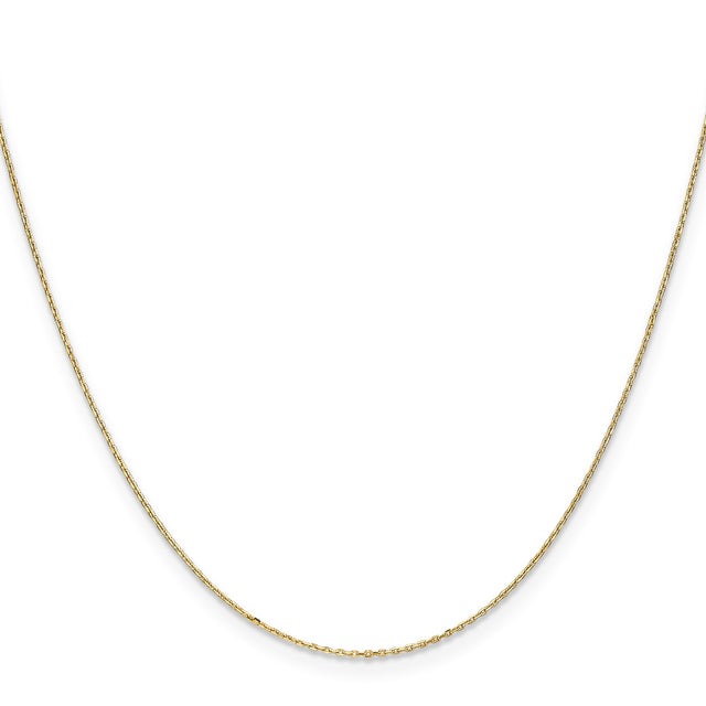 14K Yellow Gold 0.8 mm Polished Chain Necklace, Solid