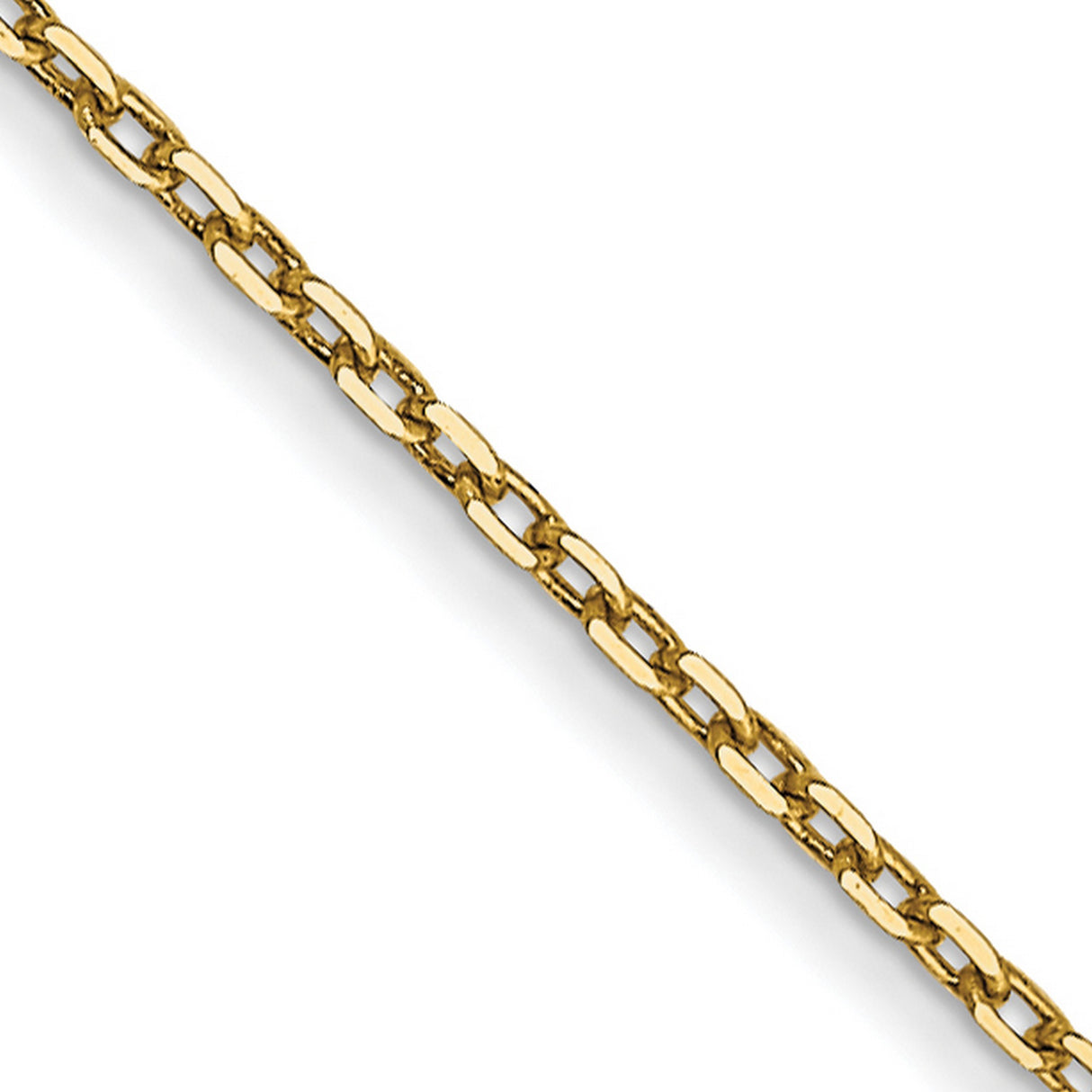 14K Yellow Gold 0.8 mm Polished Chain Necklace, Solid detail view