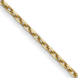 14K Yellow Gold 0.8 mm Polished Chain Necklace, Solid detail view