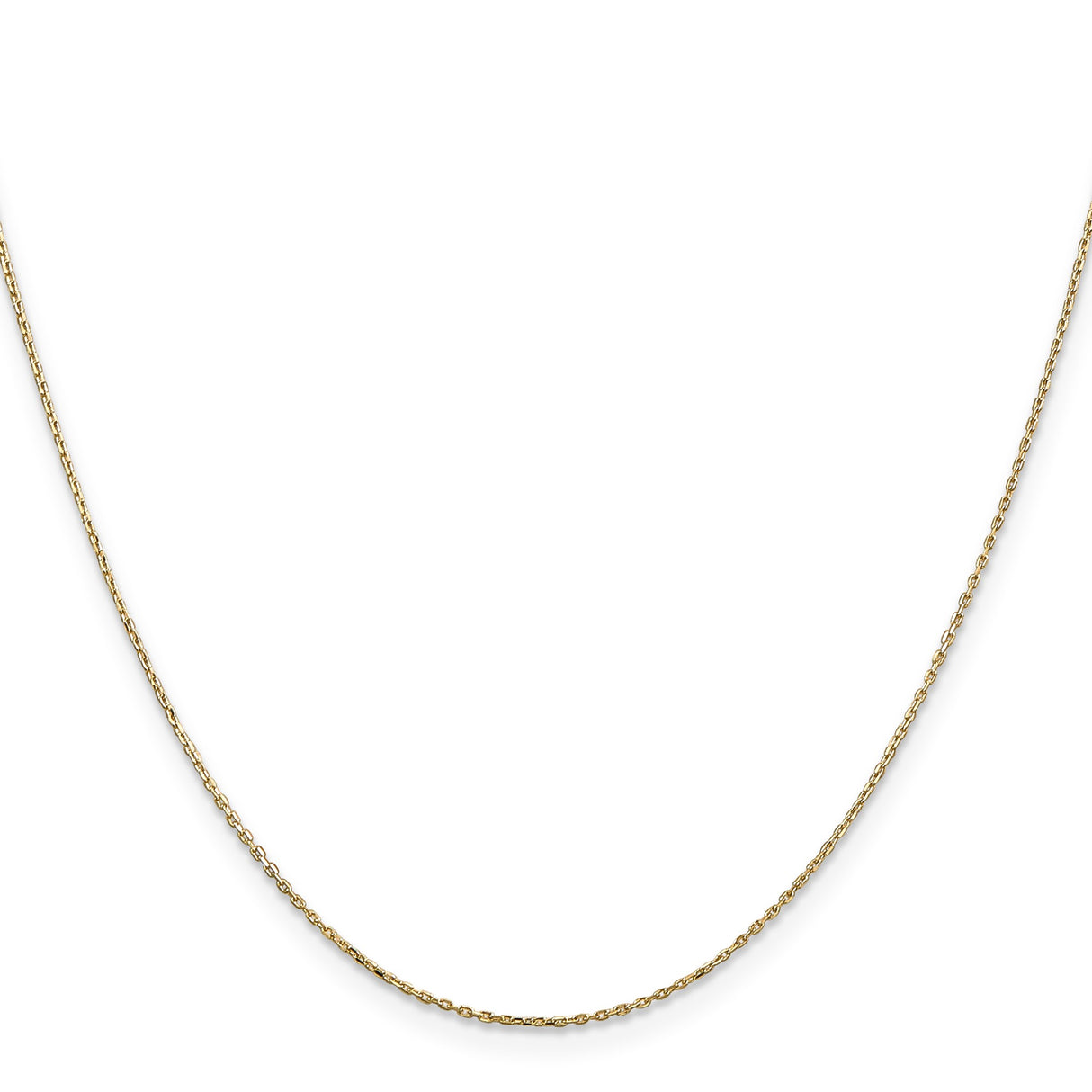 14K Yellow Gold 0.8 mm Polished Chain Necklace, Solid