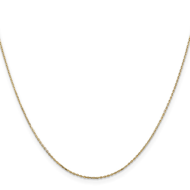 14K Yellow Gold 0.8 mm Polished Chain Necklace, Solid