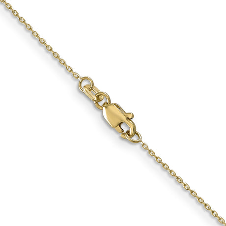 14K Yellow Gold 0.8 mm Polished Chain Necklace, Solid alternate angle