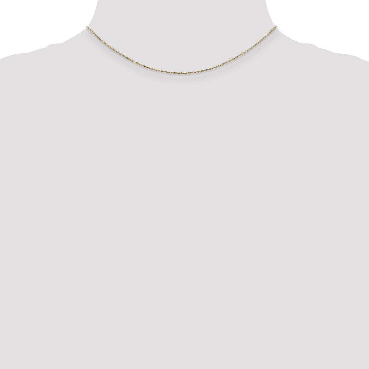 14K Yellow Gold 0.8 mm Polished Chain Necklace, Solid detail view