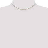 14K Yellow Gold 0.8 mm Polished Chain Necklace, Solid detail view