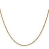 14K Yellow Gold 1.5 mm Polished Chain Necklace, Solid
