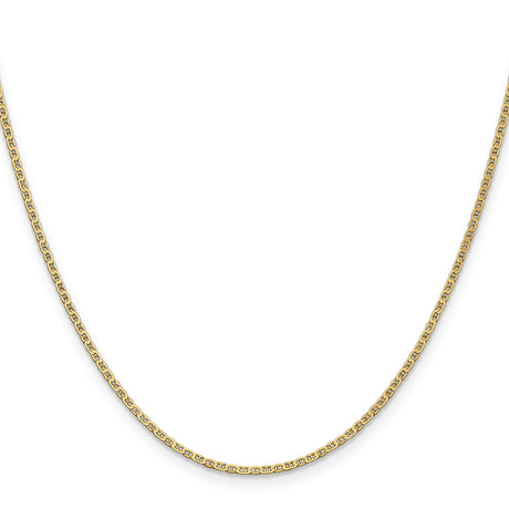 14K Yellow Gold 1.5 mm Polished Chain Necklace, Solid