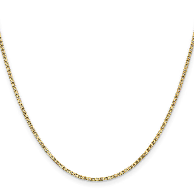 14K Yellow Gold 1.5 mm Polished Chain Necklace, Solid