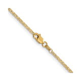 14K Yellow Gold 1.5 mm Polished Chain Necklace, Solid alternate angle