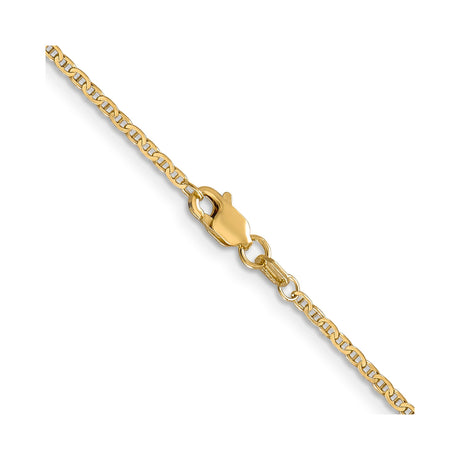 14K Yellow Gold 1.5 mm Polished Chain Necklace, Solid alternate angle