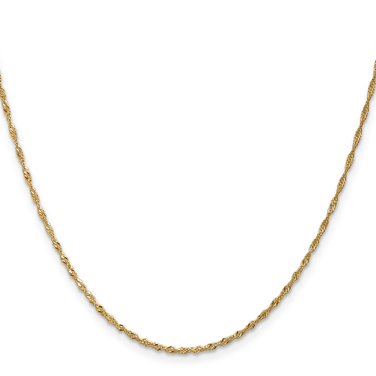 14K Yellow Gold 1.4 mm Singapore Chain Necklace, Polished
