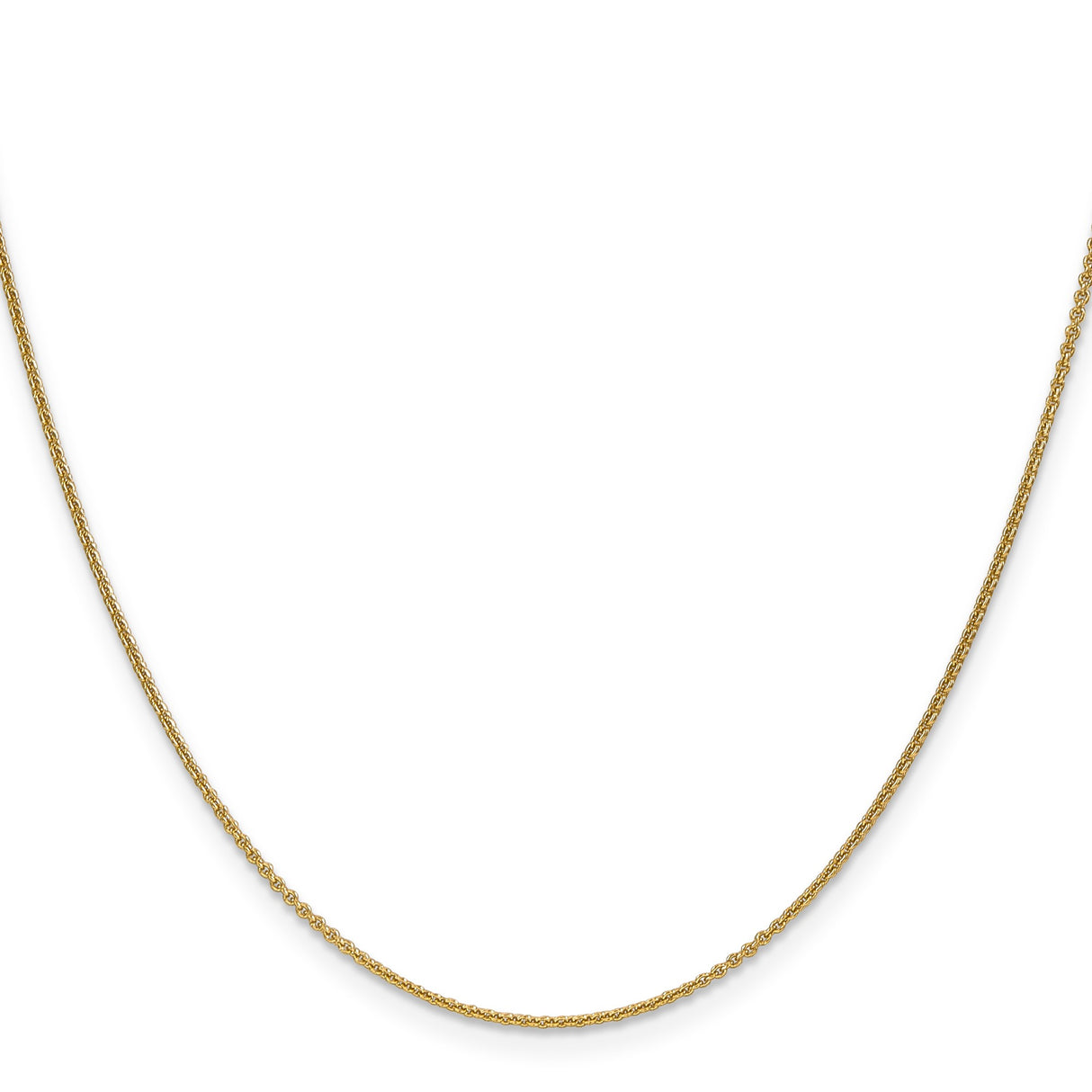 14K Yellow Gold 1 mm Polished Chain Necklace, Solid