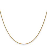 14K Yellow Gold 1 mm Polished Chain Necklace, Solid