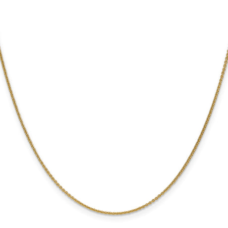 14K Yellow Gold 1 mm Polished Chain Necklace, Solid