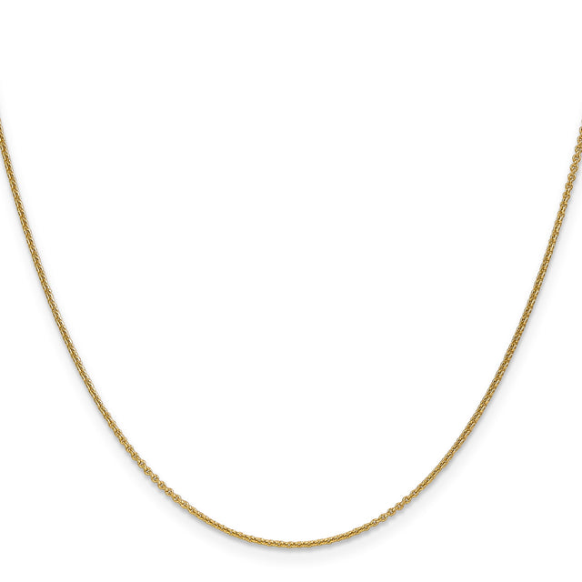 14K Yellow Gold 1 mm Polished Chain Necklace, Solid