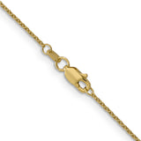 14K Yellow Gold 1 mm Polished Chain Necklace, Solid alternate angle