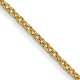 14K Yellow Gold 1 mm Polished Chain Necklace, Solid detail view