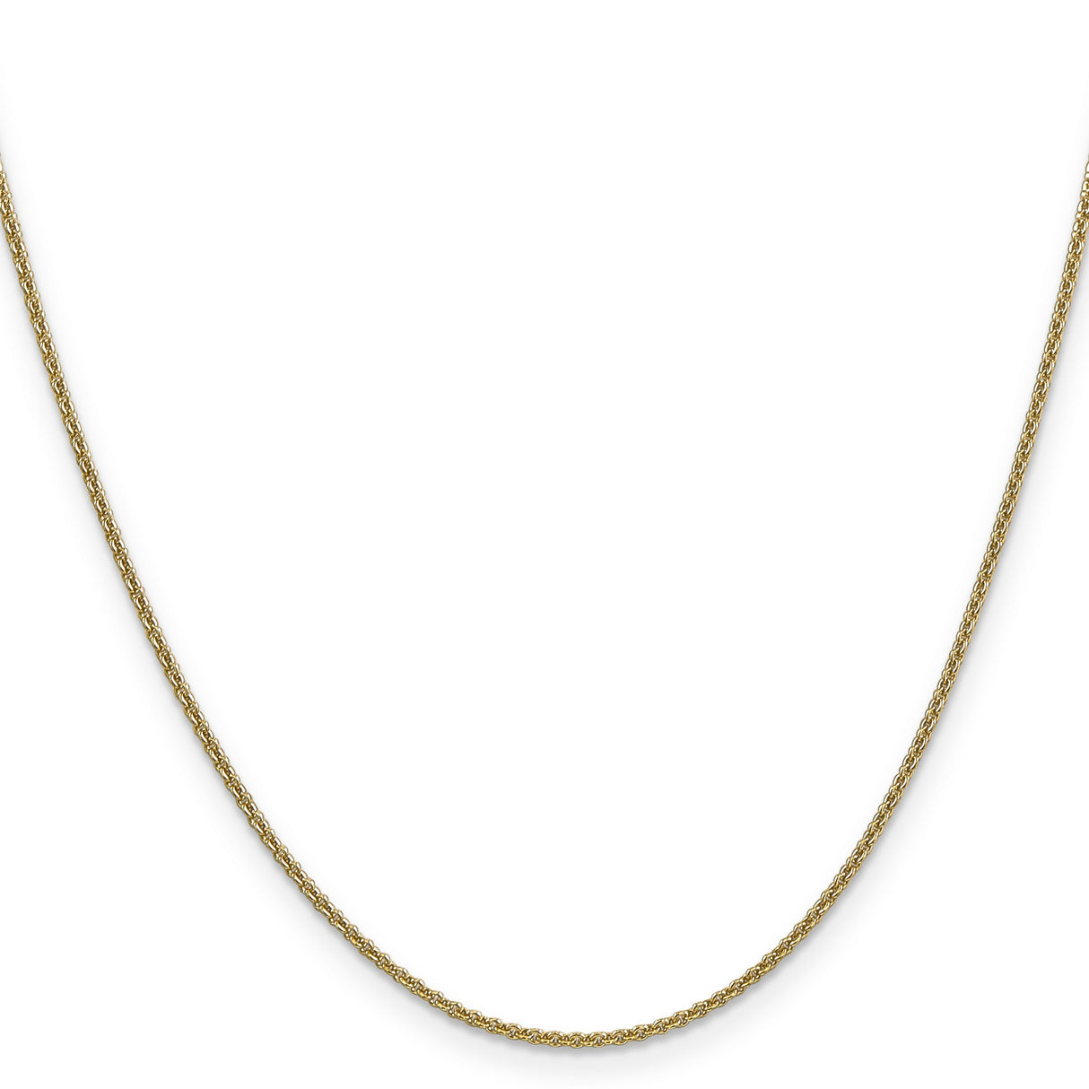 14K Yellow Gold 1.4 mm Polished Chain Necklace, Solid