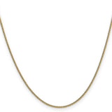 14K Yellow Gold 1.4 mm Polished Chain Necklace, Solid