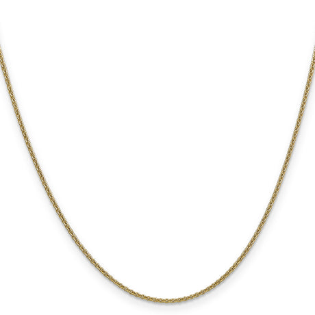 14K Yellow Gold 1.4 mm Polished Chain Necklace, Solid