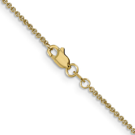 14K Yellow Gold 1.4 mm Polished Chain Necklace, Solid alternate angle