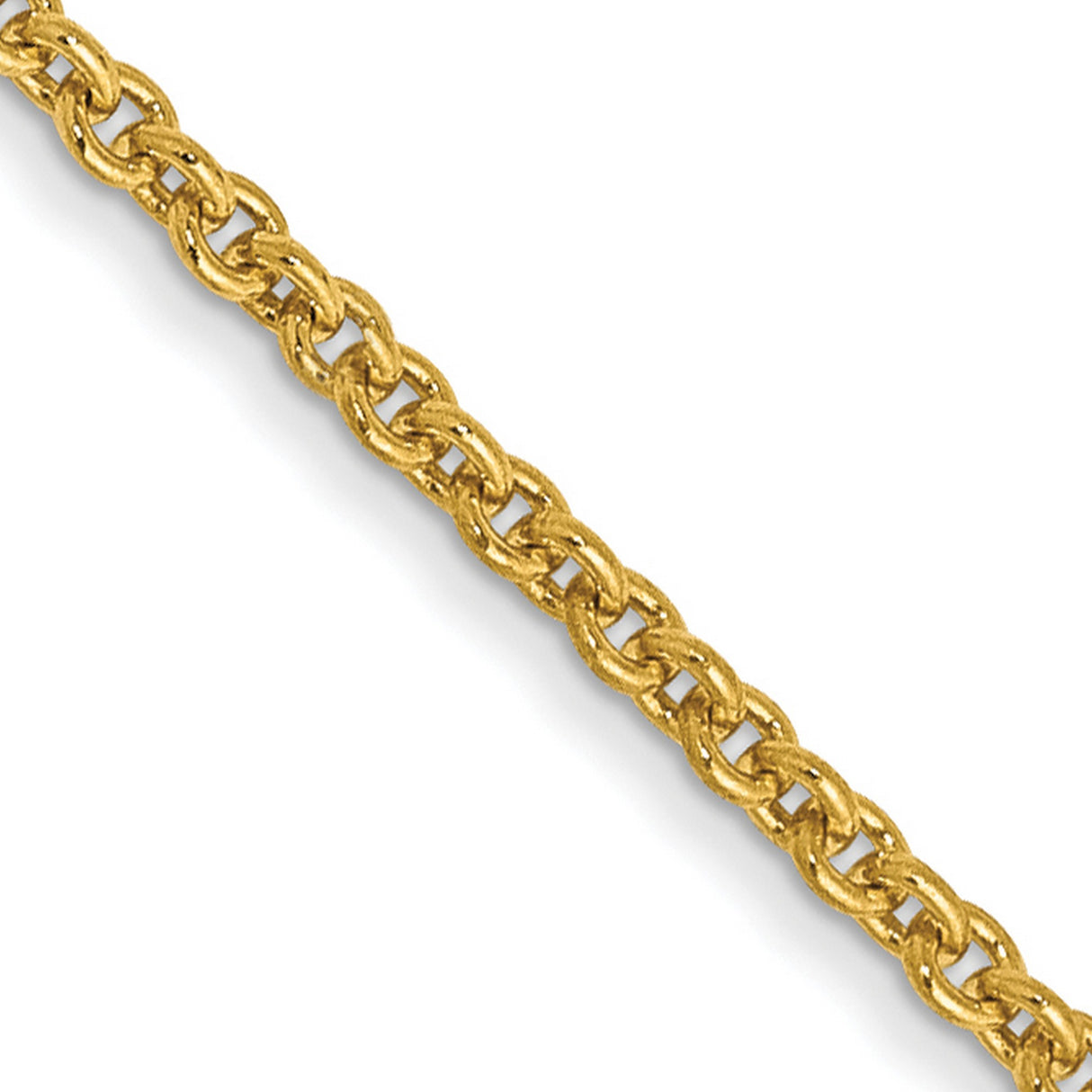 14K Yellow Gold 1.4 mm Polished Chain Necklace, Solid detail view
