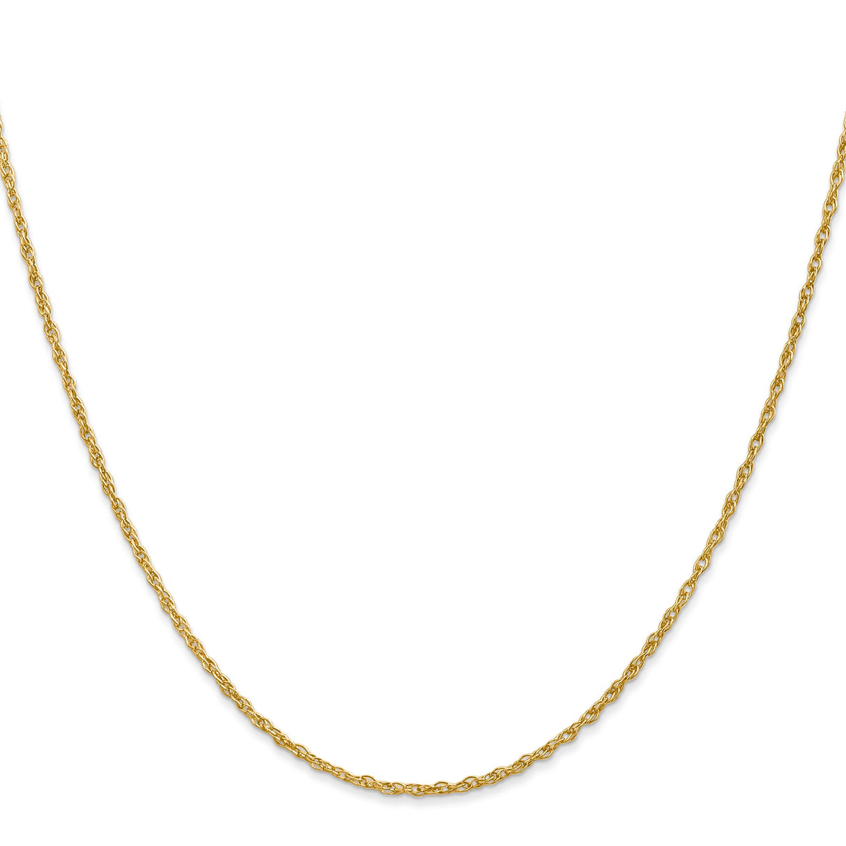 14K Yellow Gold 1.3 mm Rope Chain Necklace, Polished