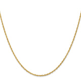 14K Yellow Gold 1.3 mm Rope Chain Necklace, Polished