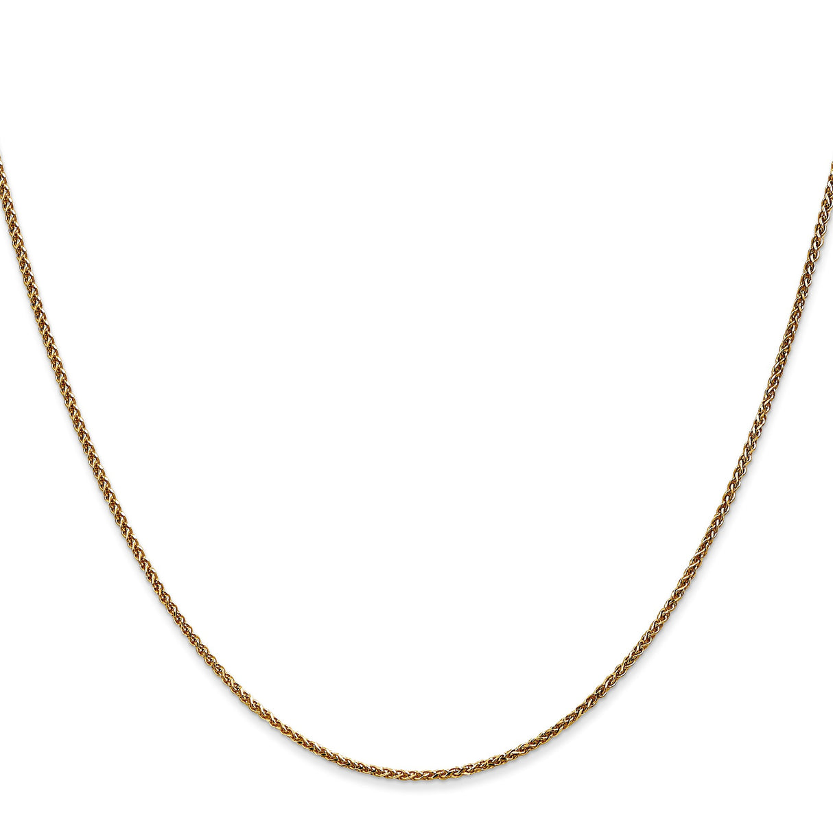 14K Yellow Gold 1.25 mm Polished Chain Necklace, Solid
