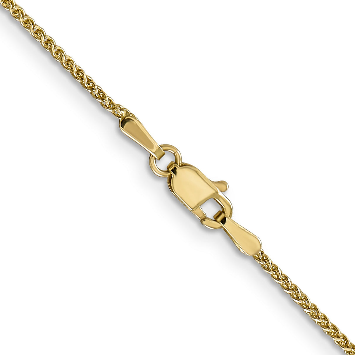 14K Yellow Gold 1.25 mm Polished Chain Necklace, Solid alternate angle