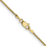 14K Yellow Gold 1.25 mm Polished Chain Necklace, Solid alternate angle