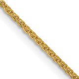 14K Yellow Gold 1.25 mm Polished Chain Necklace, Solid detail view