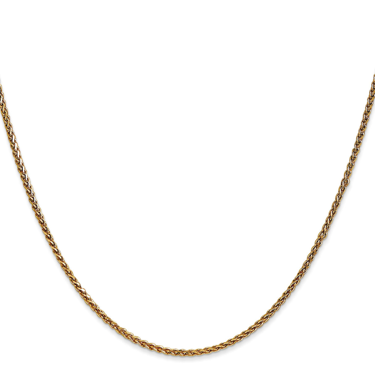 14K Yellow Gold 1.7 mm Polished Chain Necklace, Solid