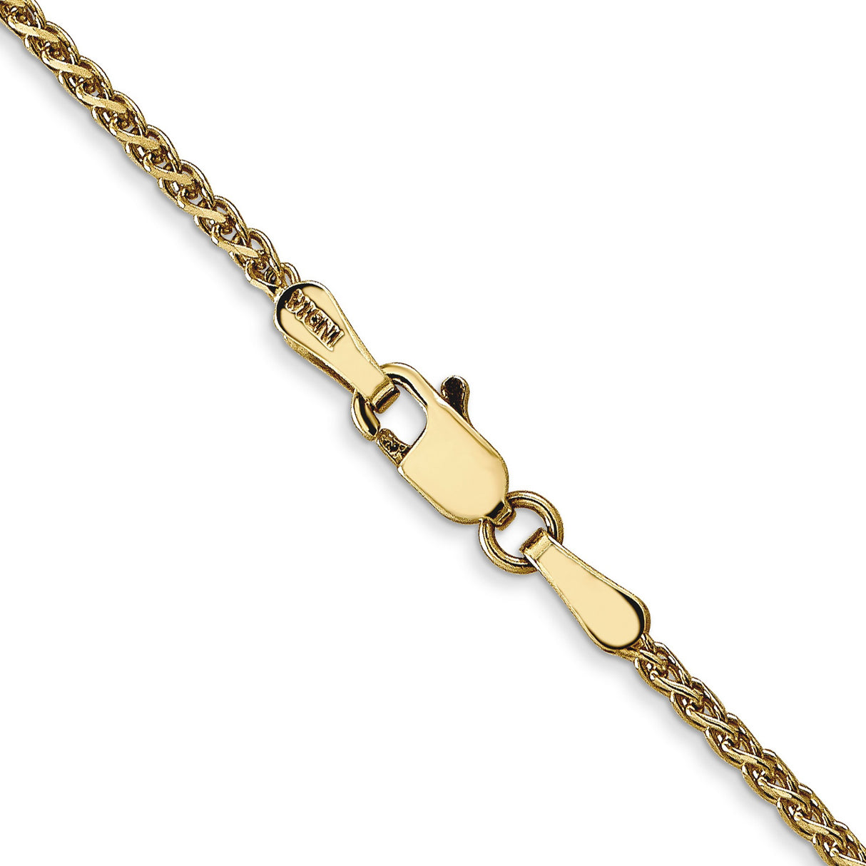 14K Yellow Gold 1.7 mm Polished Chain Necklace, Solid alternate angle