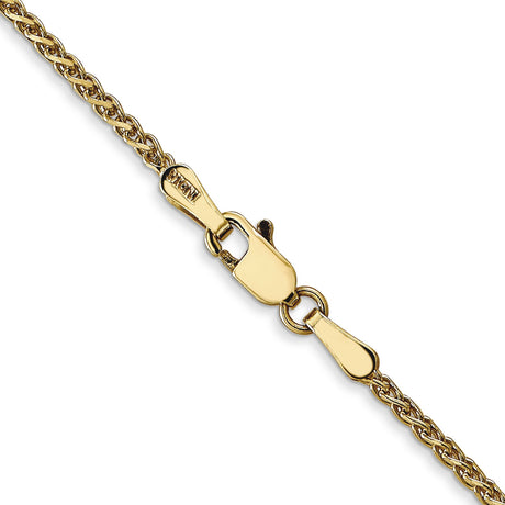 14K Yellow Gold 1.7 mm Polished Chain Necklace, Solid alternate angle