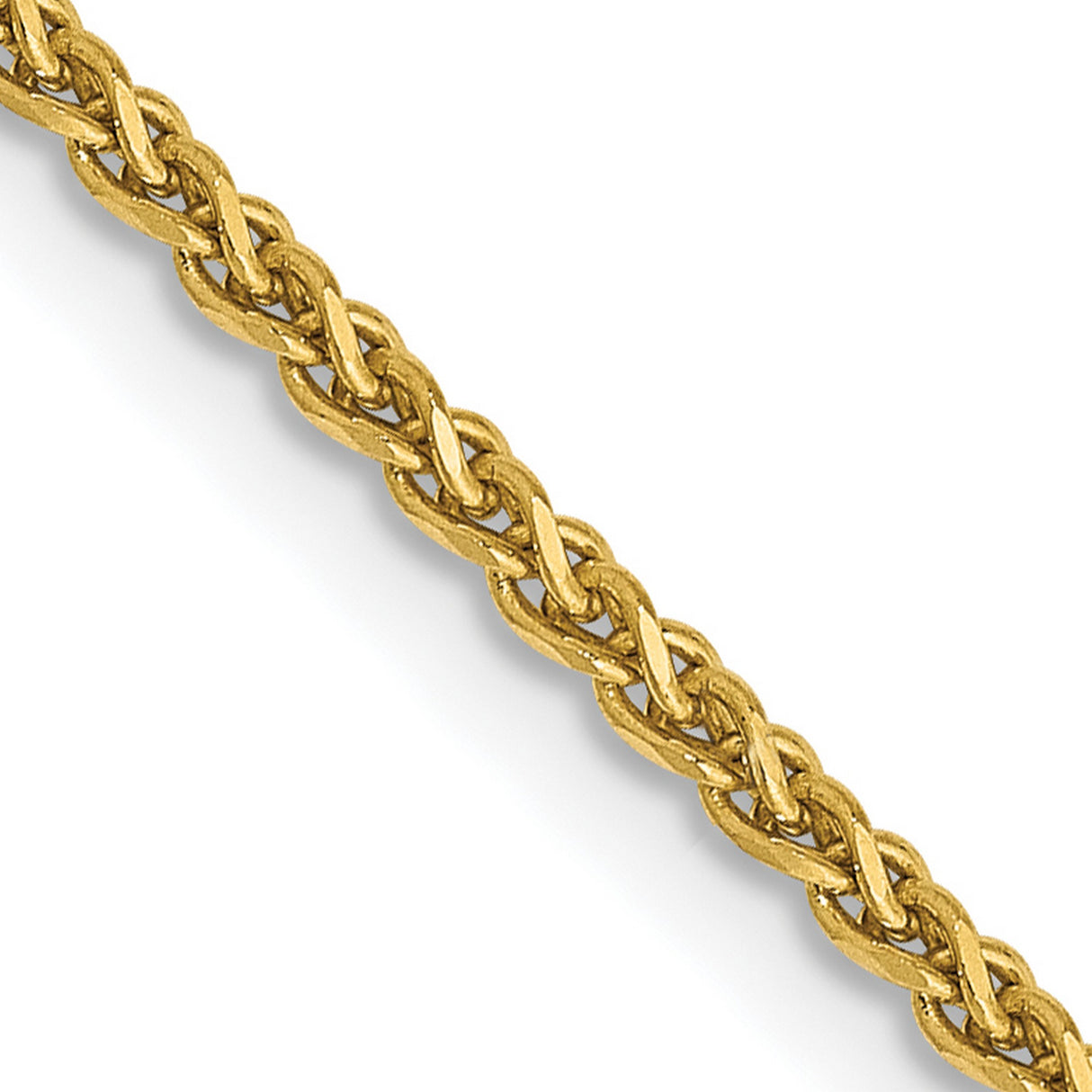 14K Yellow Gold 1.7 mm Polished Chain Necklace, Solid detail view