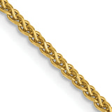14K Yellow Gold 1.7 mm Polished Chain Necklace, Solid detail view